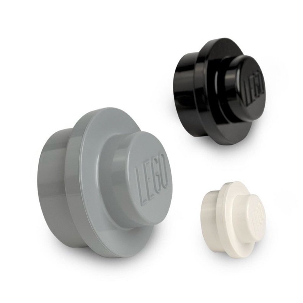 Copenhagen LEGO Brick Wall Hanging Hook Set Play Bed Room Decor Black Gray White